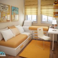 idea di foto in stile dormitorio piccolo stile leggero