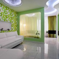 the idea of ​​a bright style living room 18 sq.m. a photo