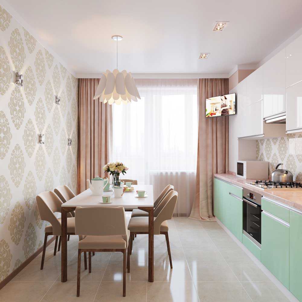 the idea of ​​a bright kitchen interior of 8 sq.m