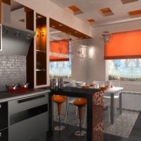 cucina design con bar per la colazione