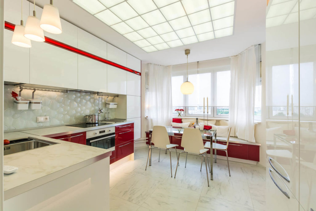 kitchen combined with a loggia