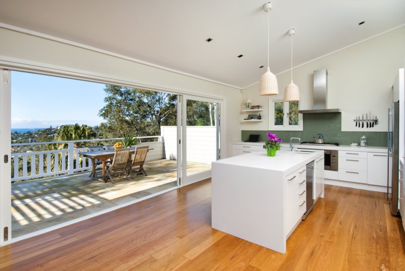 kitchen with balcony