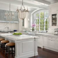 kitchen with bay window decor