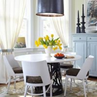 kitchen with bay window interior photo