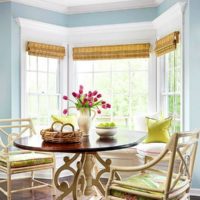 kitchen with bay window layout photo