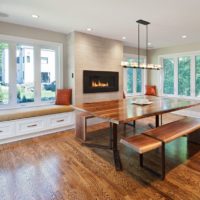 kitchen with bay window modern layout