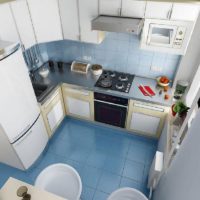 tile floor in the kitchen 6 square meters