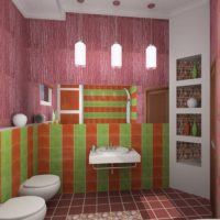 brightly colored bathroom