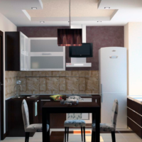 combination of materials kitchen 6 sq. meters