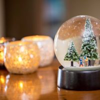 glass ball and candles