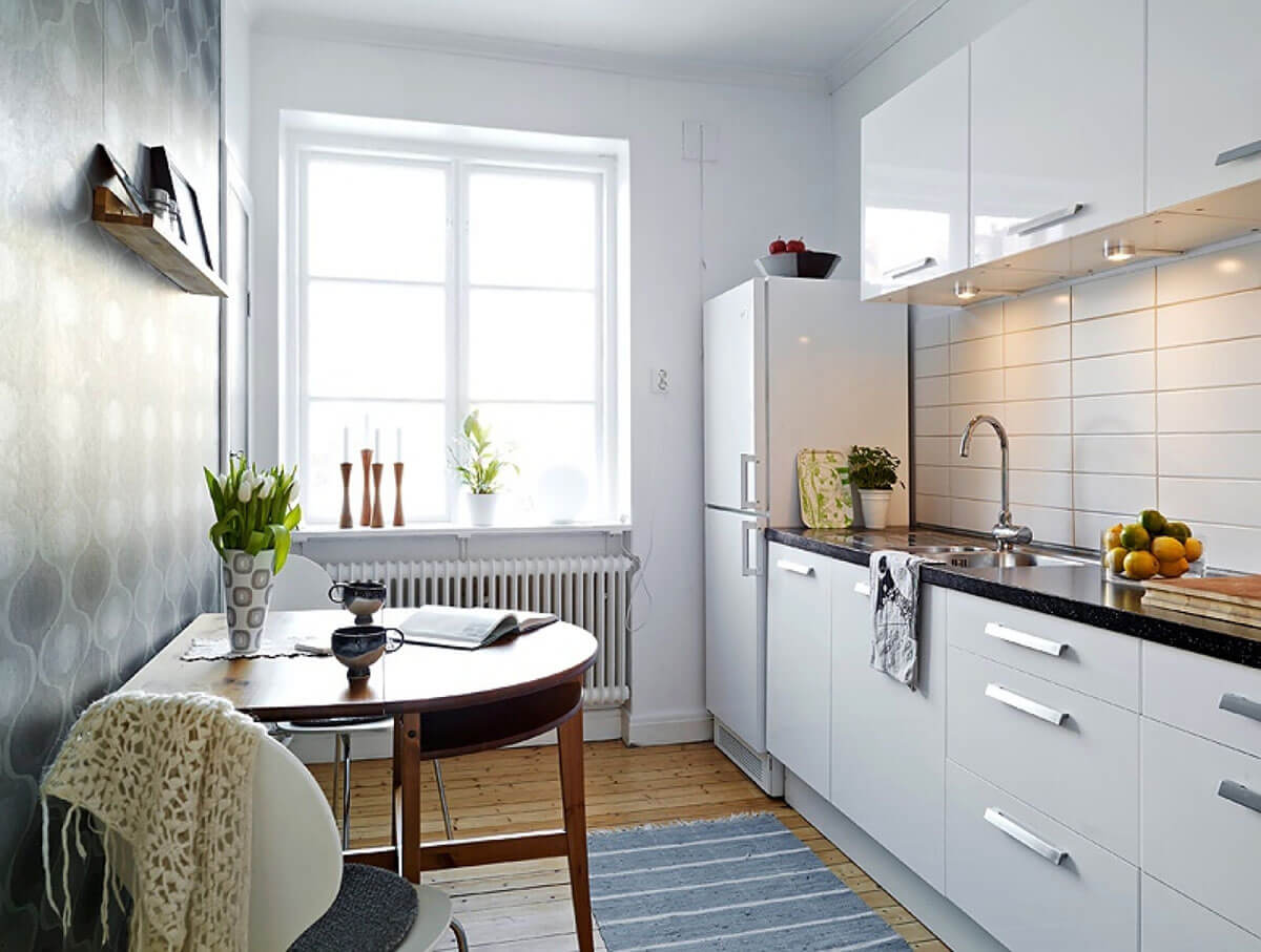 convenient design of a small kitchen