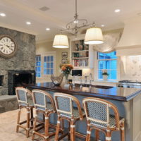 bar counter and chairs