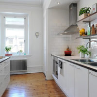 white tile in the kitchen