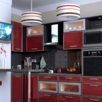 design della cucina con idee interne per la scatola di ventilazione