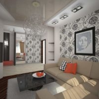 living room design in the apartment