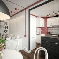 design della cucina con condotto dell'aria