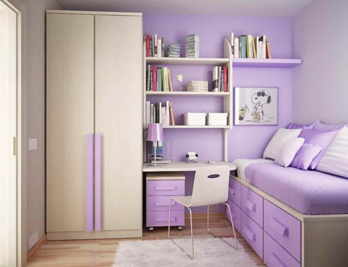 applicazione di un colore lilla scuro all'interno