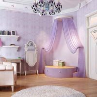 the idea of ​​using a dark lilac color in the interior of the photo