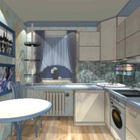 Un exemple de design de cuisine lumineuse photo de 11 m²