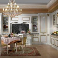 an example of an unusual kitchen interior in a classic style photo