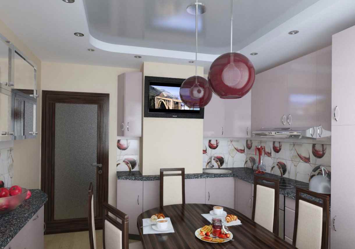 ideja svijetlog uređenja kuhinje je 10 m². n serija 44