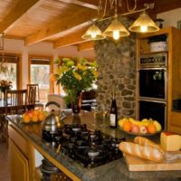 idea of ​​a light rustic decor kitchen photo