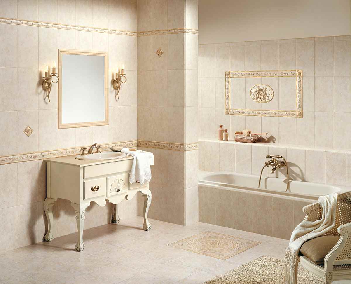 An example of a light bathroom tile design