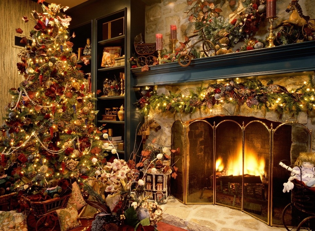 decorazione stile country dell'albero di Natale