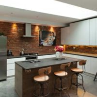 bellissimo design della cucina in stile loft