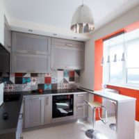 kitchen with balcony interior