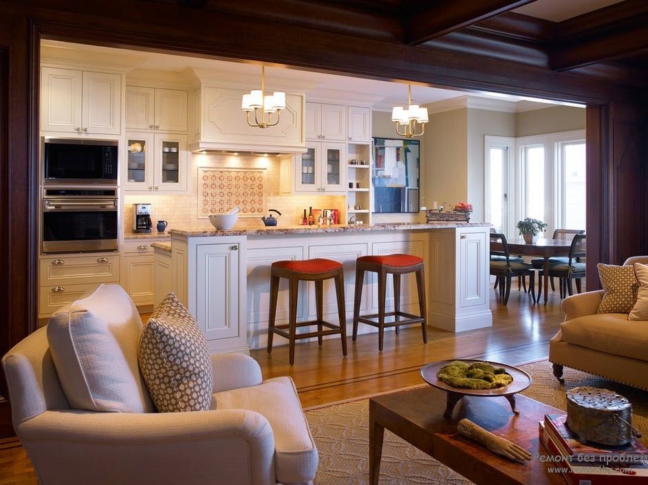 kitchen dining room lounge with breakfast bar