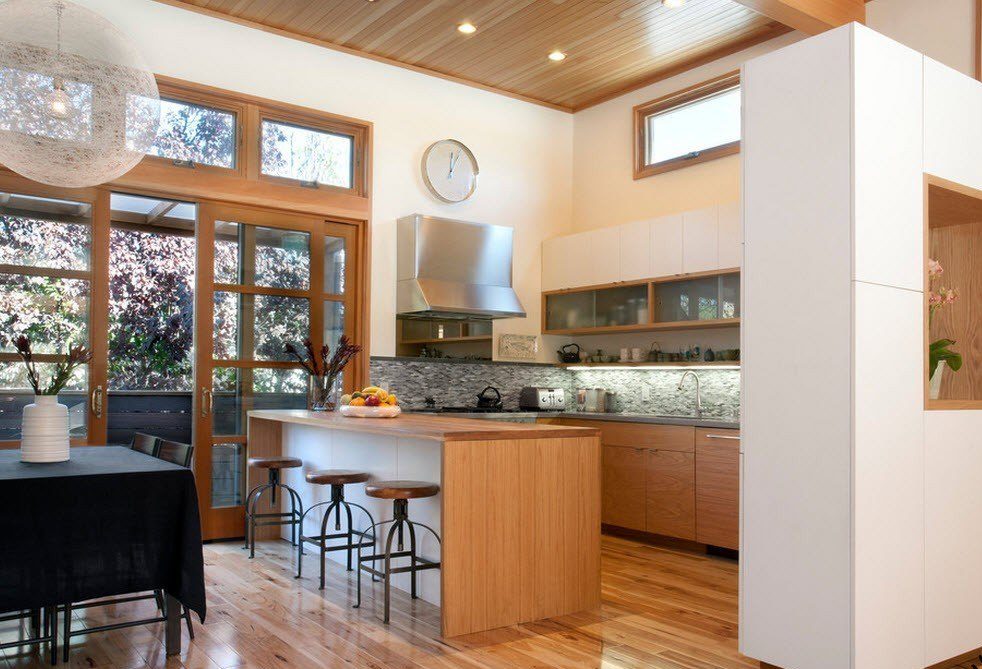 kitchen dining room living room in a private house photo