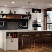 piastrella per cucina in stile loft