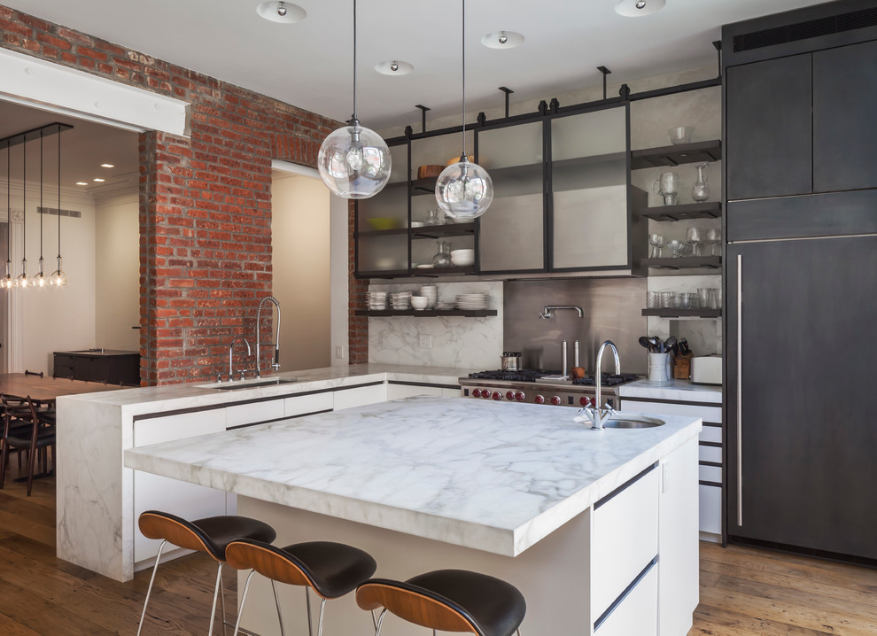 high tech loft kitchen