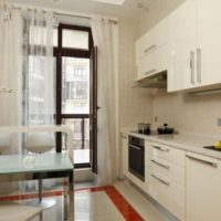 kitchen with balcony