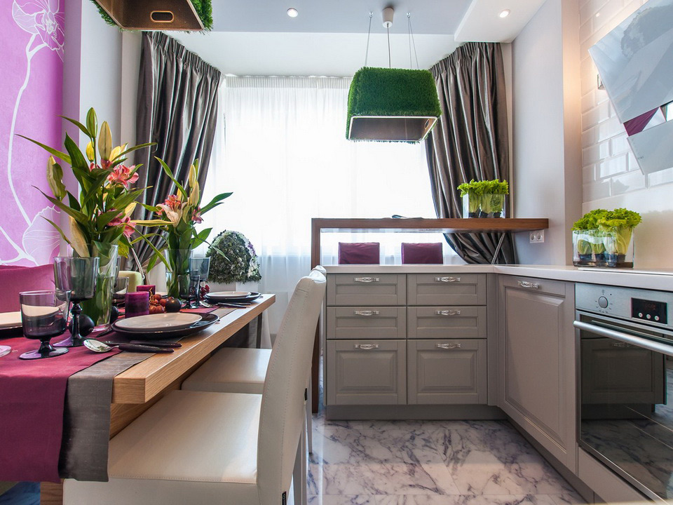 kitchen and balcony combination