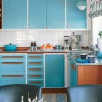 blue 3 on 3 kitchen facades