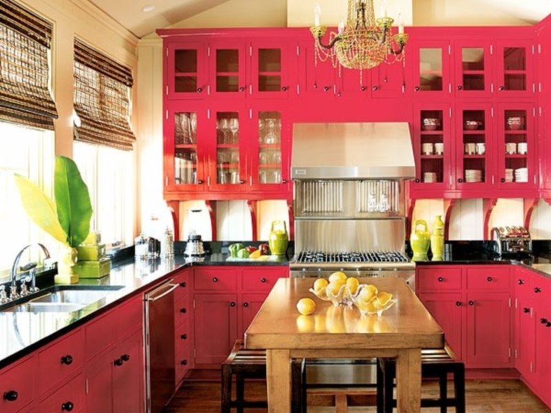 red kitchen