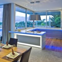 kitchen with bay window set