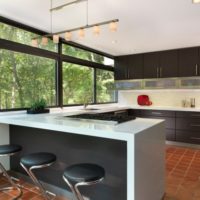 Art Nouveau kitchen with large window