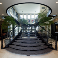 wide staircase in a private house