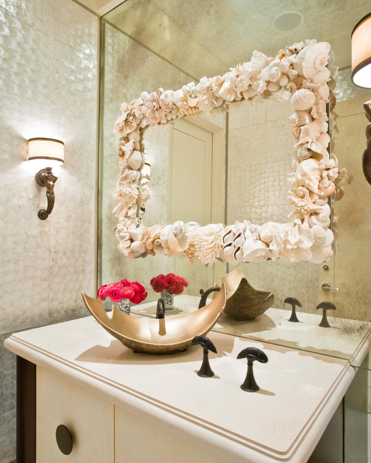 seashells for mirror decor