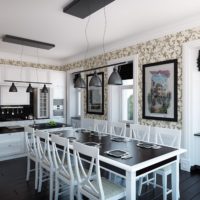 cucina pratica sala da pranzo soggiorno in una casa privata