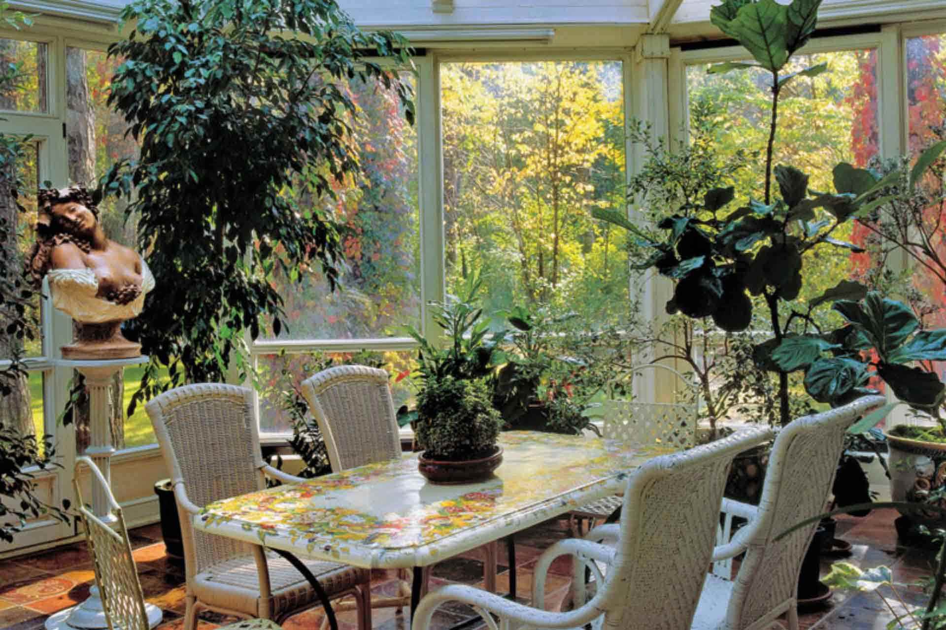 possibilità di utilizzare idee brillanti per decorare un giardino d'inverno