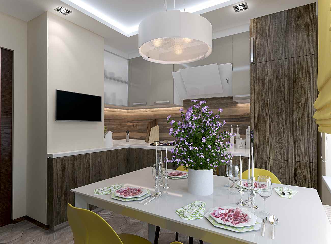 ideja prekrasnog dizajna kuhinje od 10 m². n serija 44