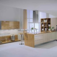 An example of a beautiful kitchen interior in a country house photo