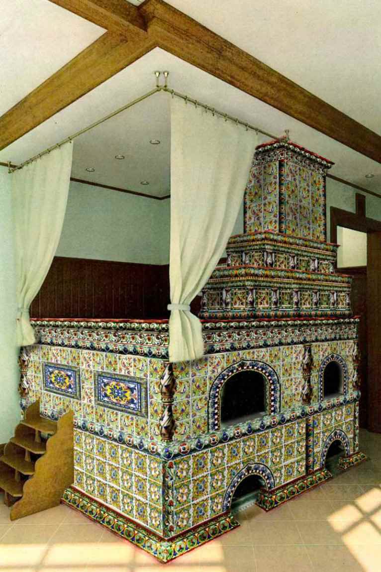 ideja korištenja neobične ruske peći u modernom dekoru