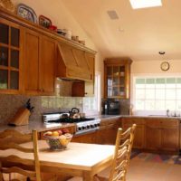 variant of a light design of a kitchen in a country house picture