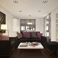 idea of ​​bright studio apartment design 26 square meters picture