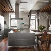 cucina in stile loft grigio